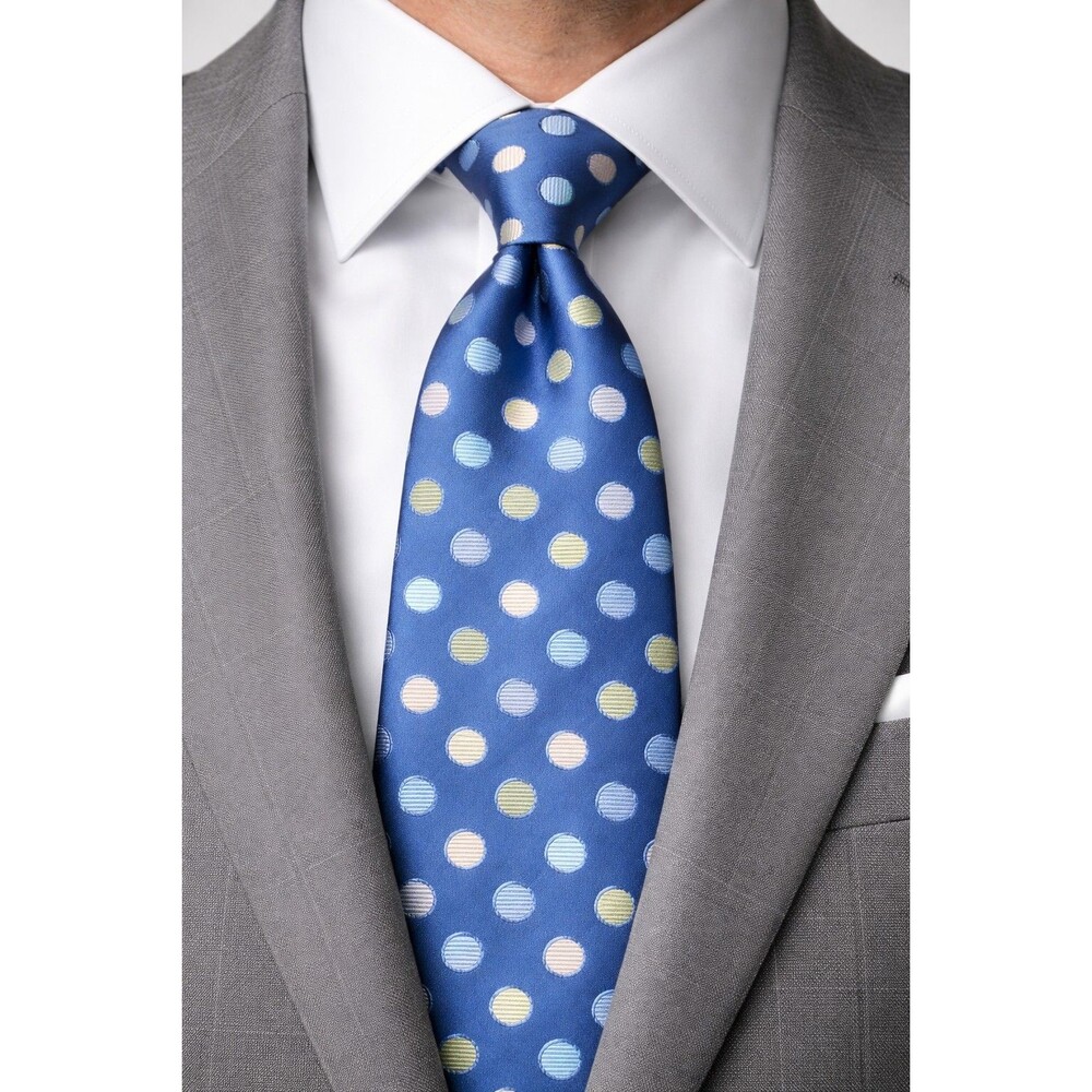 Tie 70s 80s 90s Y2K Metropolitan View Silk Blue Green Cream 3.75 Wide 59 Long